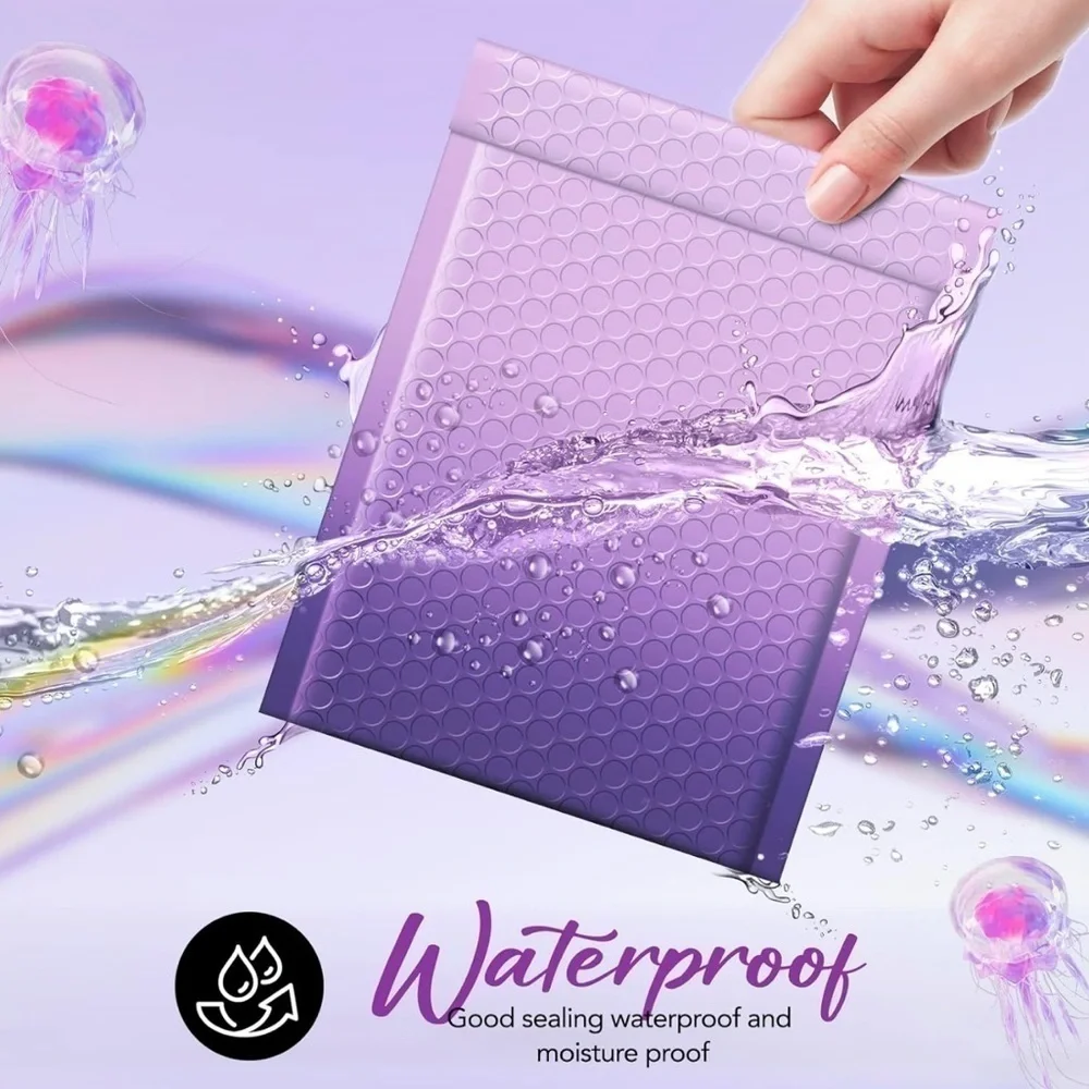 100 Pack Purple Ombré Bubble Mailers 6x9 NWT